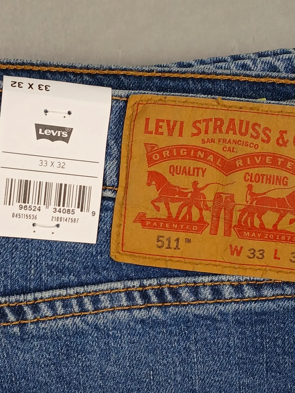 Levi's 511 Slim Fit Jeans 33x32 Men's Stretch Medium Wash NWT New